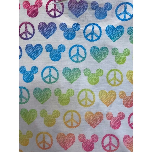 Disneyland Disney Mickey Mouse Peace Sign color block diagonal stripes Size YXL - Picture 3 of 7